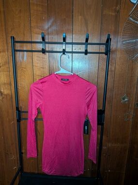 Fashion Nova Pink Long Sleeve Mini Dress